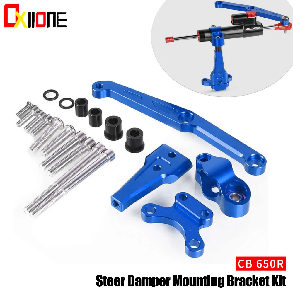 CB650R Motorcycle CNC Aluminum Adjustable Steer Stable Damper bracket Mount kit FOR HONDA CB 650R 2018 2019 2020