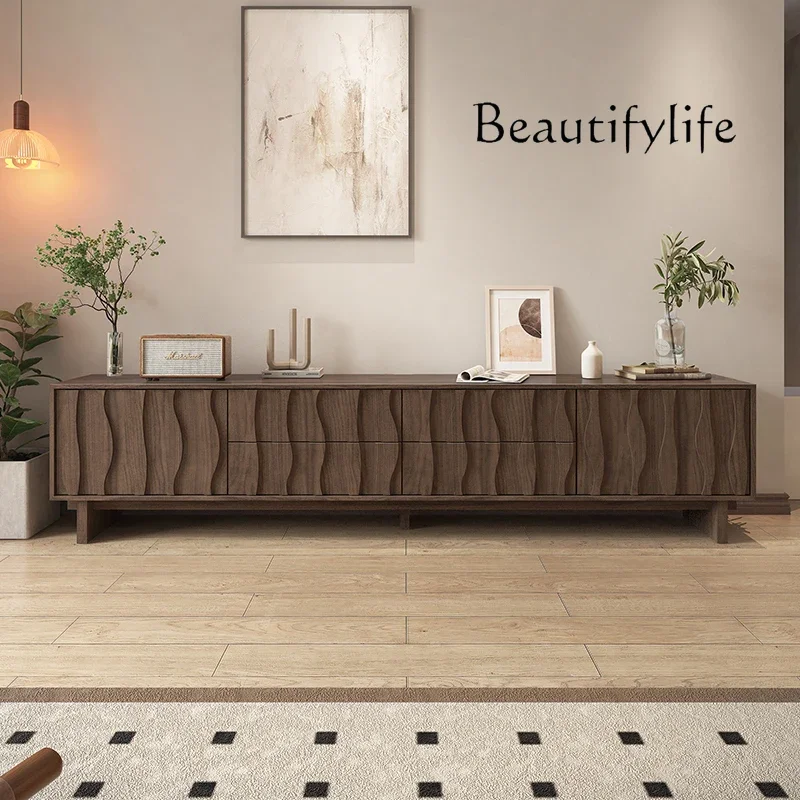 

YY Drawers Cabinet Brown TV Stands Living Room Modern Minimalist Nordic Tv Table Bedroom Walnut Fernsehtisch Furniture Home