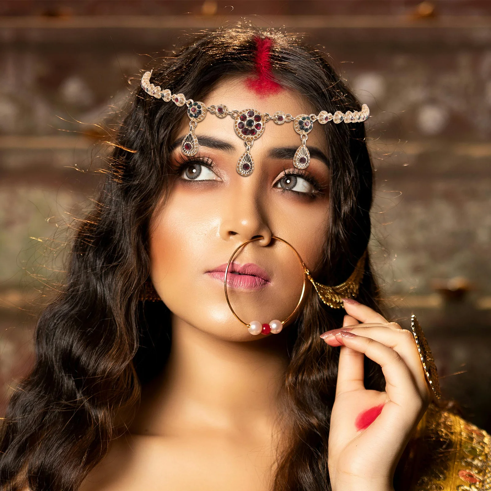 إكسسوار شعر الزفاف مطلي بالذهب كريستال عقال أنيق مجوهرات شعر العروس للنساء الزفاف العصري #3