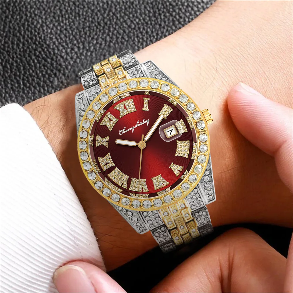 Orologio di lusso completamente ghiacciato per le donne orologi da uomo con diamanti di marca orologio da uomo al quarzo orologio Hip Hop regalo per