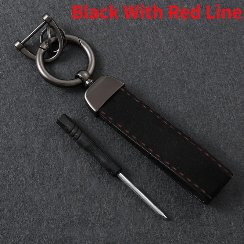 High Quality Metal Leather Suede Keychains Car With Logo Keyring For BMW Audi Mercedes-Benz Volkswagen Toyota Honda Kia Citroen