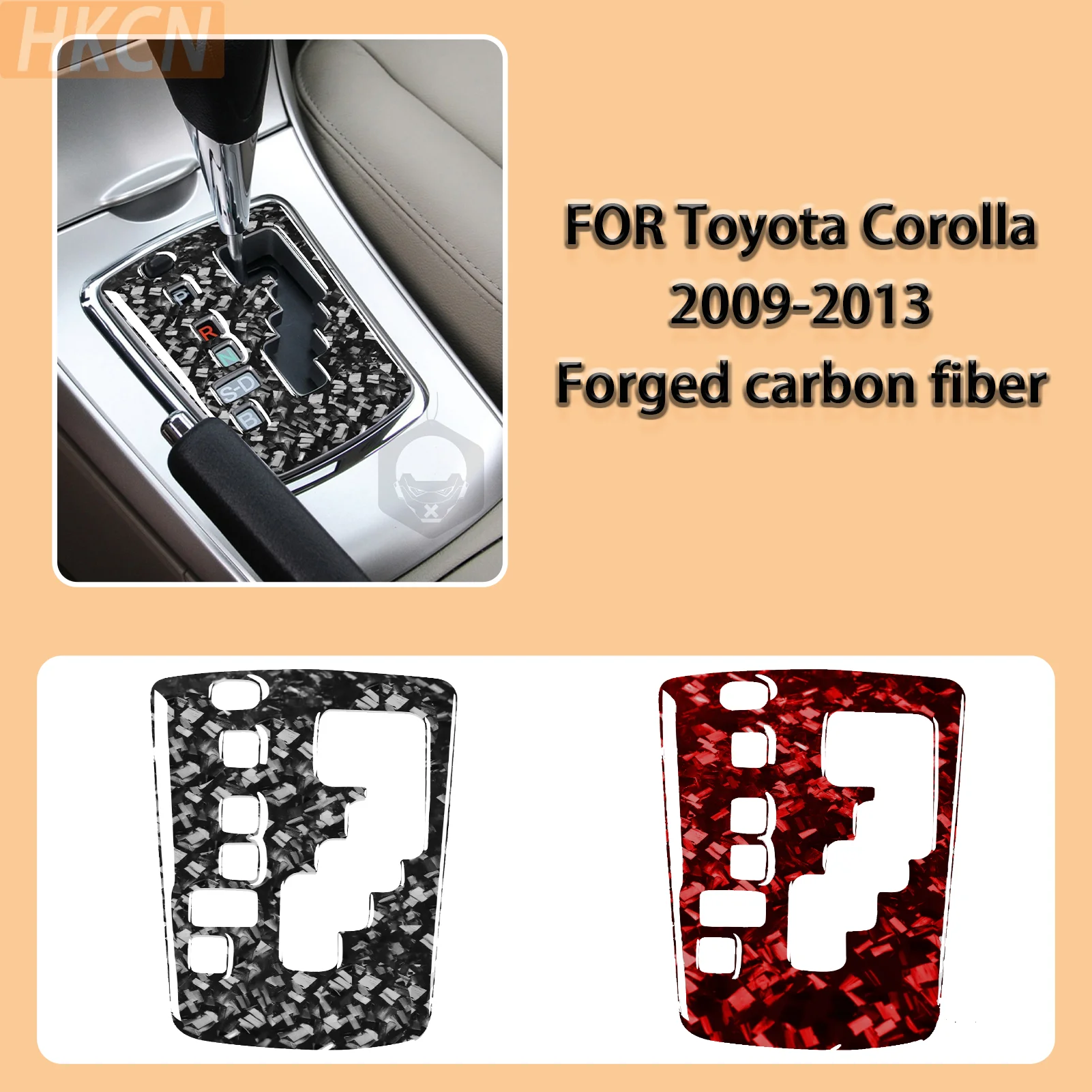 

FOR Toyota Corolla 2009-2013 Forged Carbon Fiber Center Console Automatic Gear Shift Decorative Car Interior Accessory Stickers