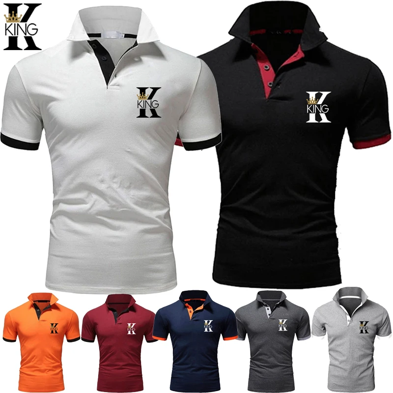 2024 Summer King Men's Fashion T-shirt Personality Cultivating Short-sleeved polo Shirt