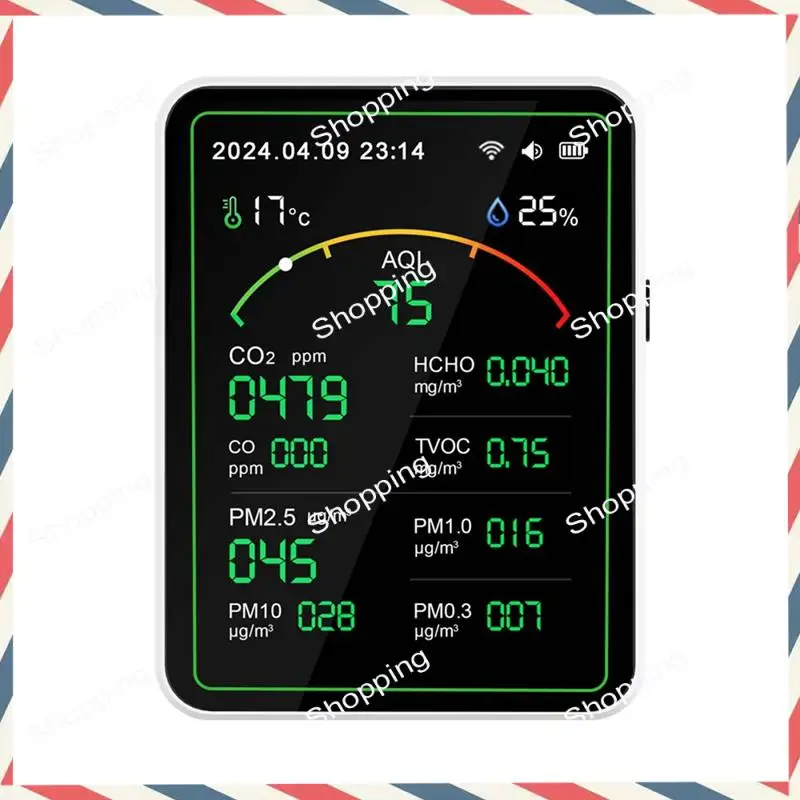 

M20K Tuya Wi-Fi 15 в 1, детектор качества воздуха, TFT-дисплей, многофункциональный измеритель температуры и влажности времени