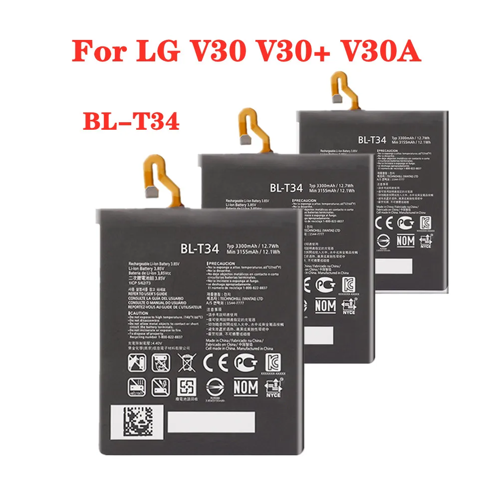 

High Quality BLT34 BL-T34 Battery For LG V30 V30+ V30A H930 H932 LS998 3300mAh BL T34 Phone Battery Bateria Tracking Number