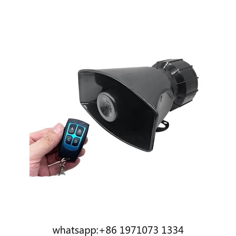 100W 12V DC Car mounted Alarm Professional Power Amplifier System Handheld Remote Control for All Specific Vehicles with 4 Alarm
