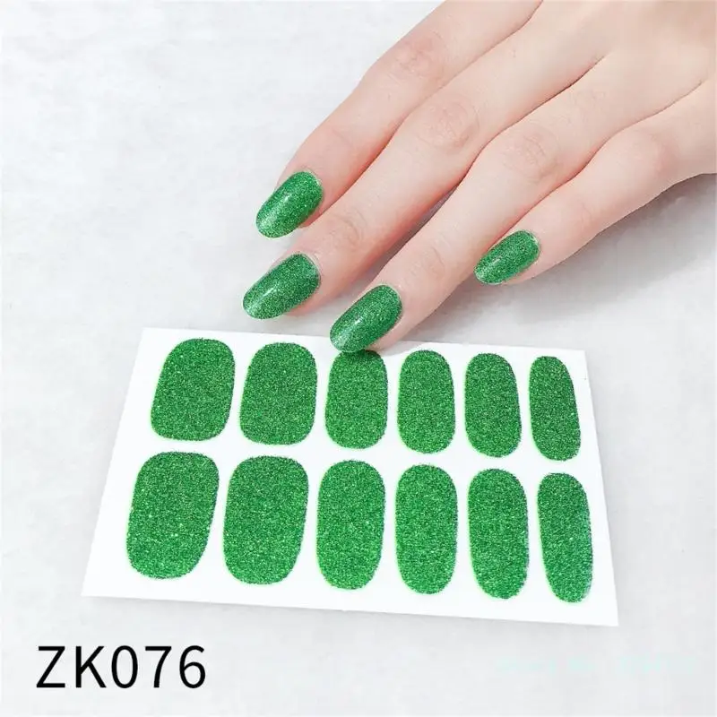 Einfarbige Glitter Full Wraps Nagel aufkleber Nagellack aufkleber selbst klebende wasserdichte Nail Art Aufkleber Maniküre Nagels pitzen