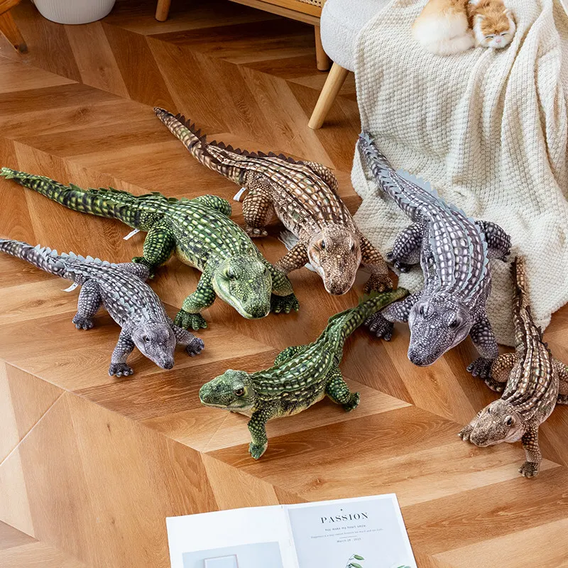 

Simulation Crocodile Plush Throw Pillow Toy Real Life Stuffed Animals Alligator Plushies Cushion Realistic Soft Toys Home Decor