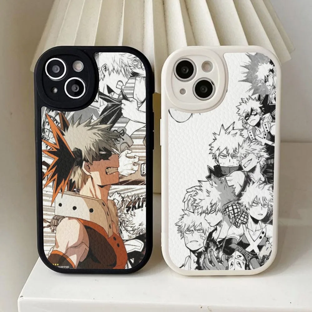 Anime B-Bakugo Katsuki  Phone Case Hard Leather For iPhone 16 15 14 13 12 Mini 11 14 Pro Max Xs X Xr 7 8 Plus Fundas