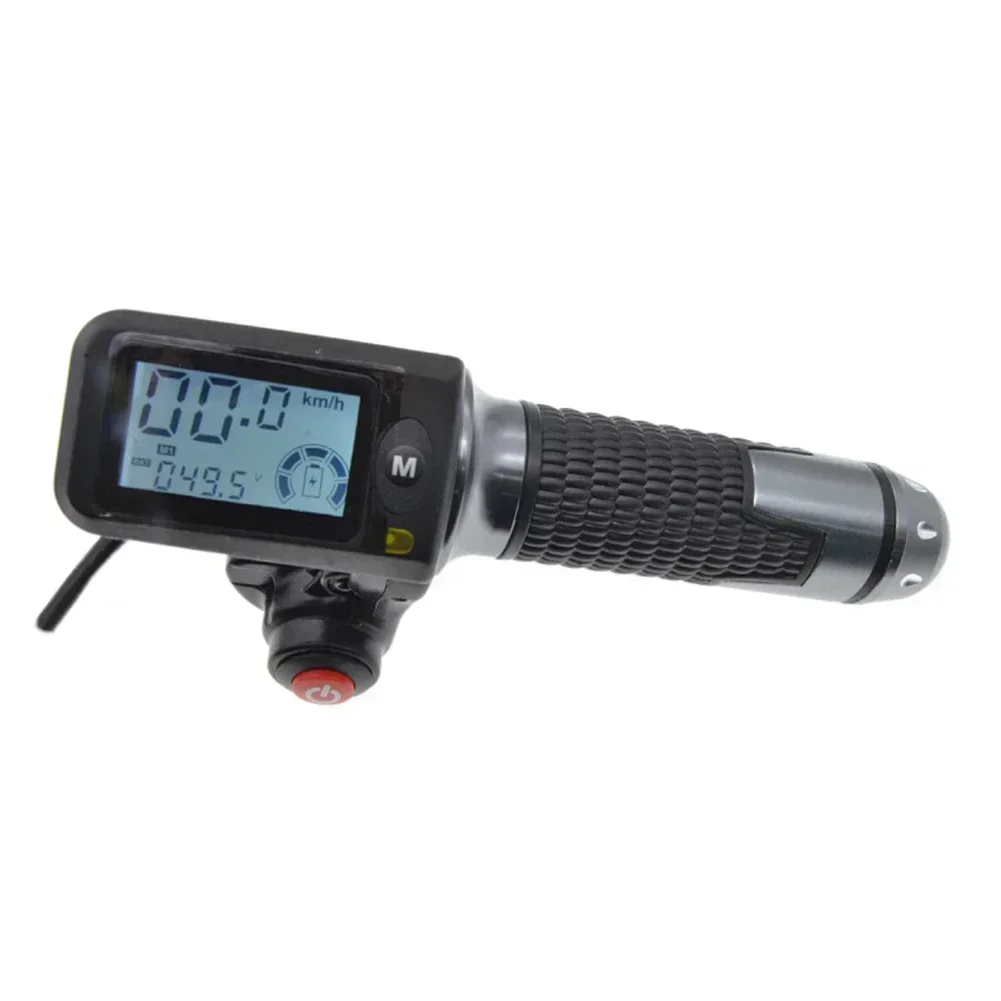 1 par de aperto do acelerador da bicicleta elétrica com display lcd 36-60v acelerador de controle de velocidade para e-bike scooter guiador acelerador