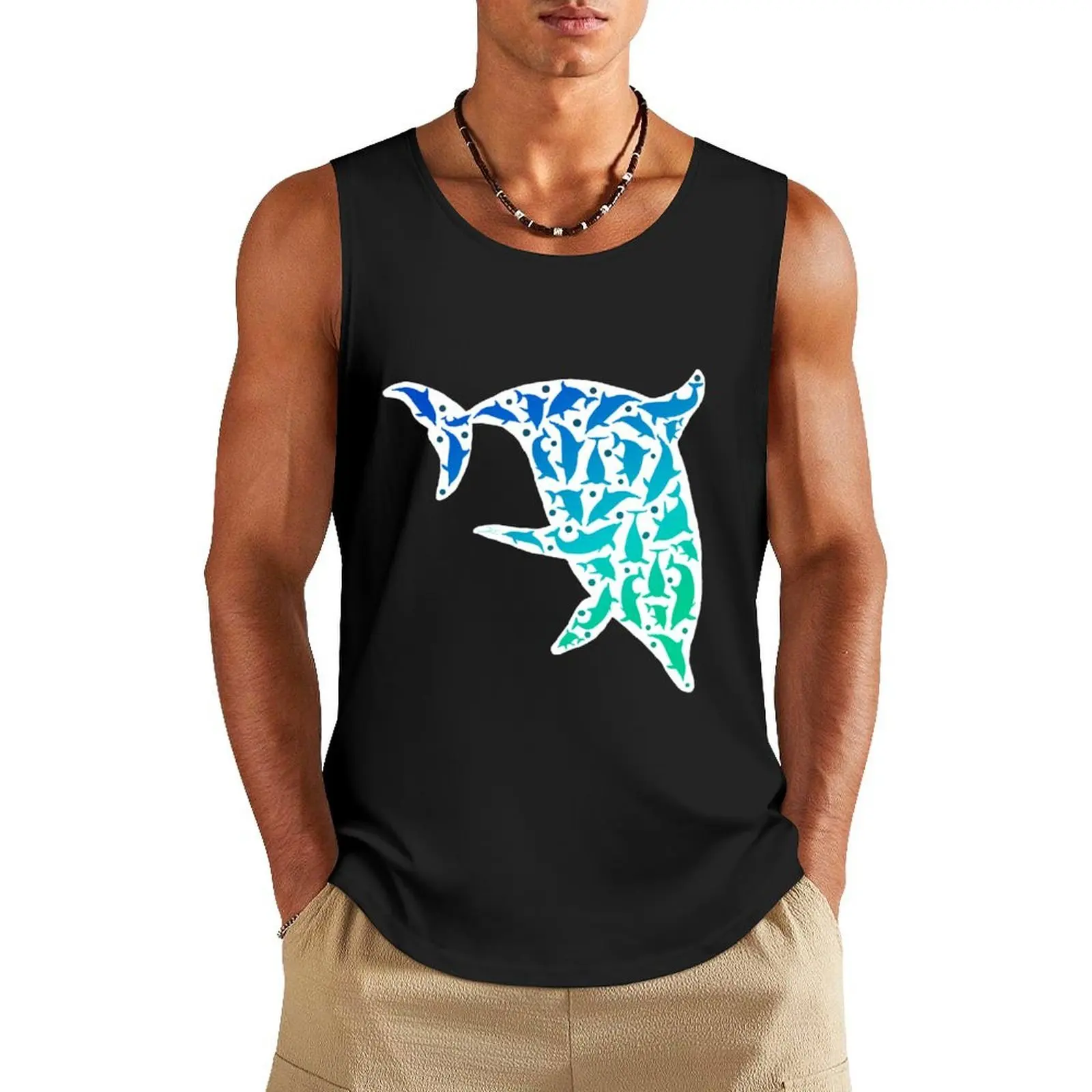

Delfine im Delfin / Dolphins in Dolphin V1 Tank Top Men sleeveless tee summer clothes fitness clothing for men Clothing