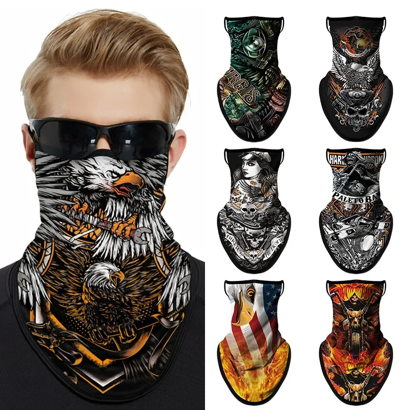 Windproof Half Mask Motorcycle Cycling Headgear Sun Protection Triangle Scarf Earloop Fishing Face Cover Shield Summer Men Women