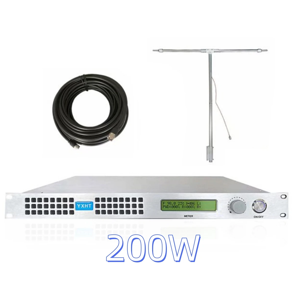 YXHT-1 200W FM Transmitter  + antenna + cable for Church, radio station