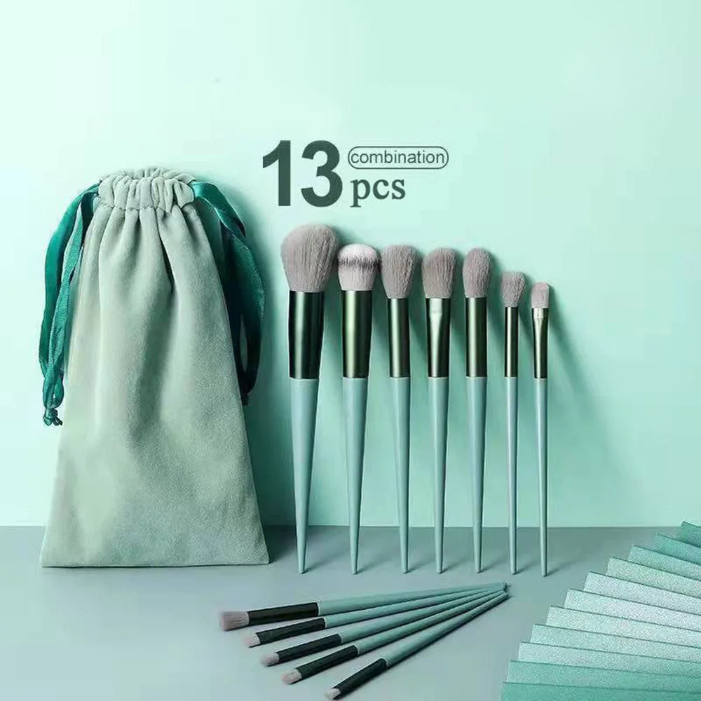 13PCS/Set Professional Makeup Brush Tool Soft Fluffy Hair Loose Powder Brush Portable Eyeshadow Brush Blush Brush Cosmetic Tool