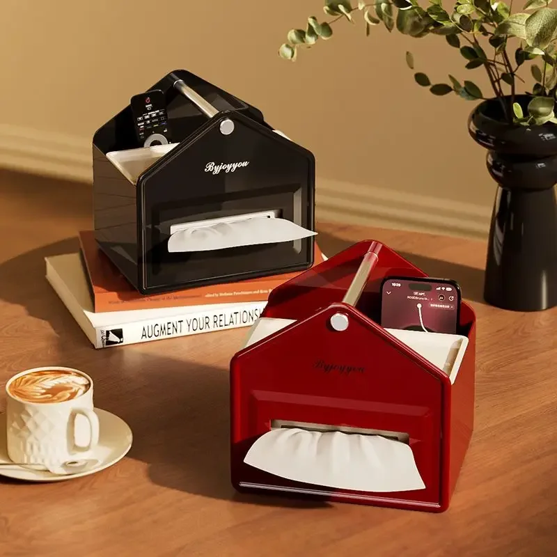 Room type tissue box, living room, high-end light luxury, new desktop cosmetics storage box, storage pumping carton