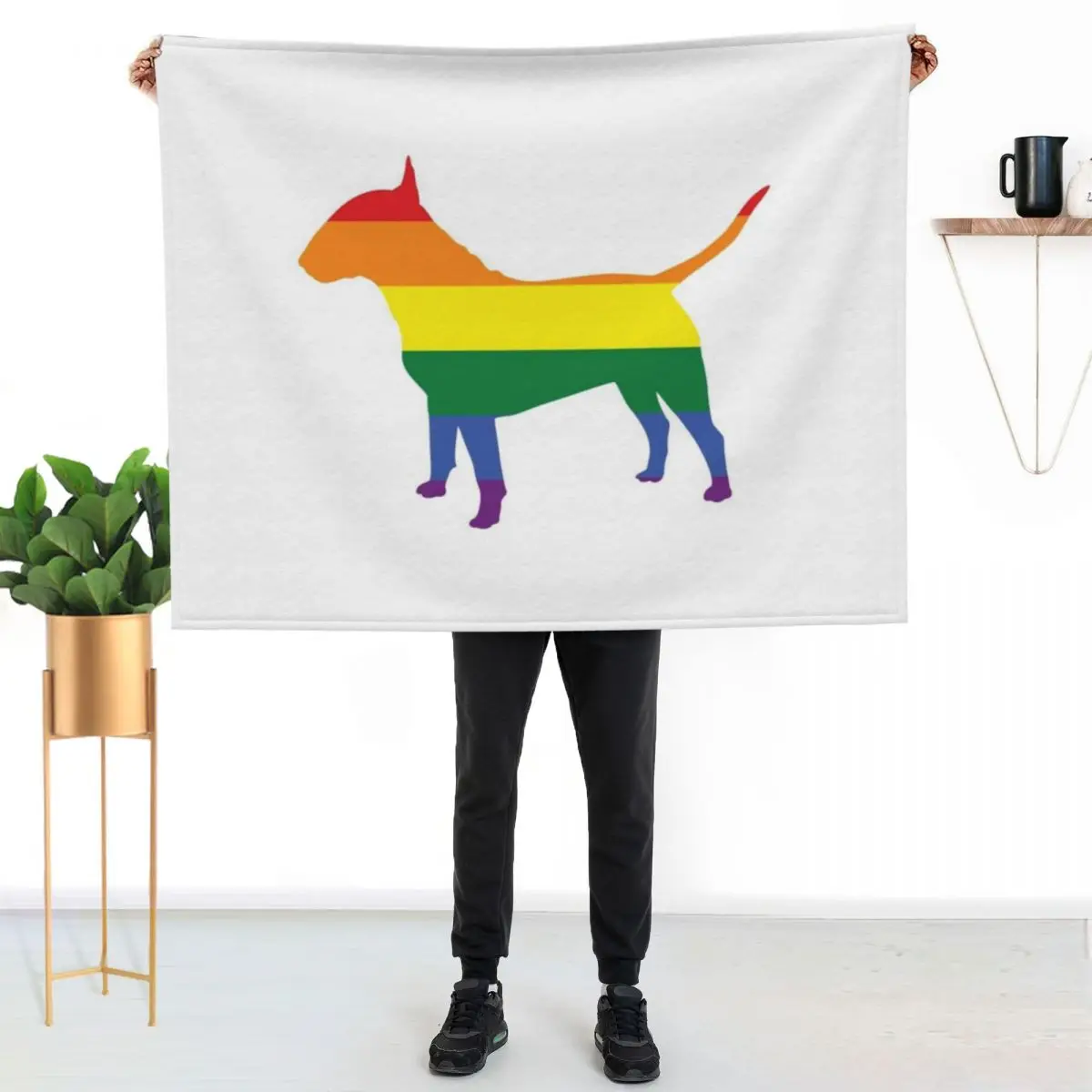 bull terrier pride flag Throw Blanket Luxury St For Decorative Sofa wednesday Flannel Decorative Sofas Winter beds Blankets