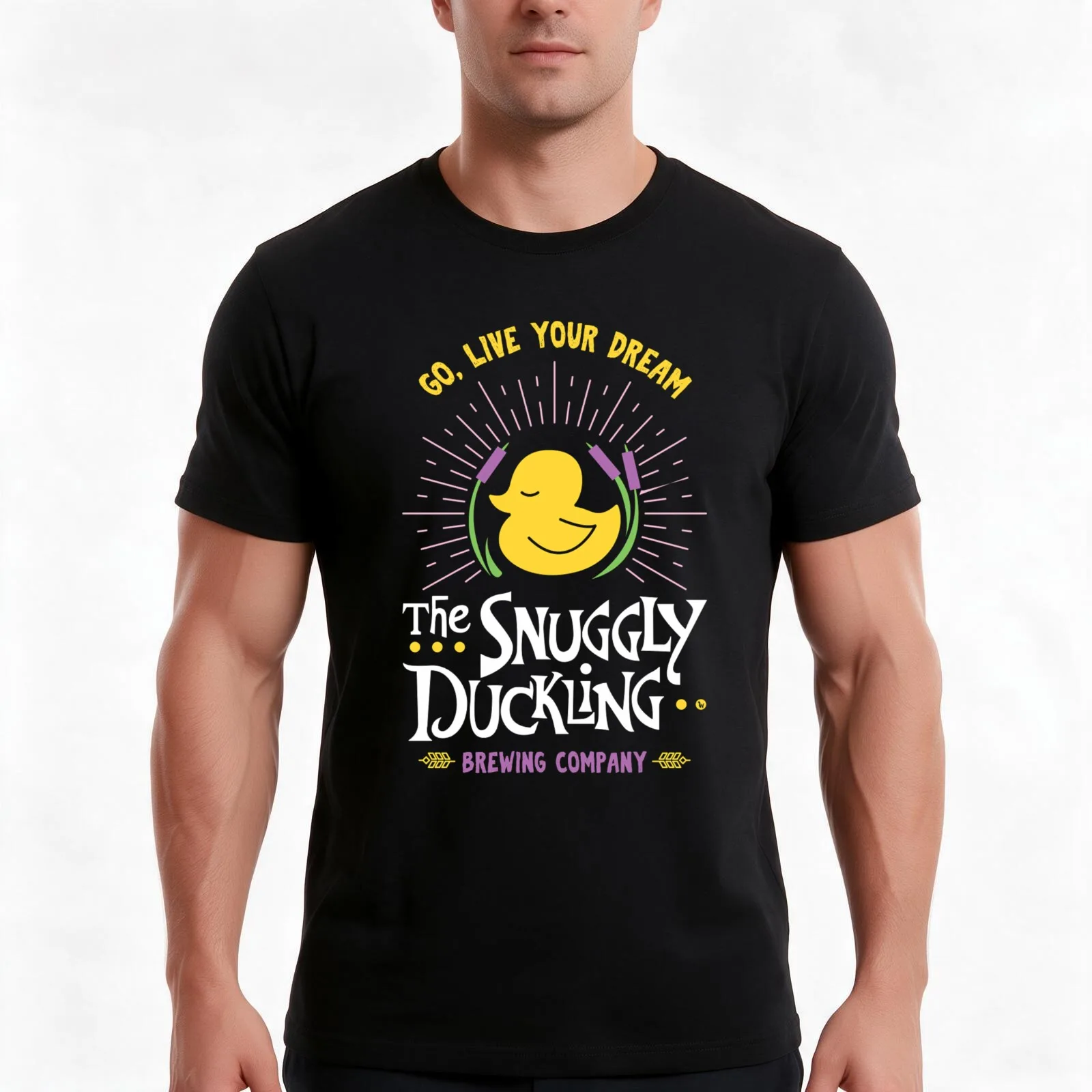 Snuggly Duckling Brewing Company - Tangled T-Shirt, Summer Casual Cotton Tee, Oversized Streetwear Tops, Vintage Graphic Print