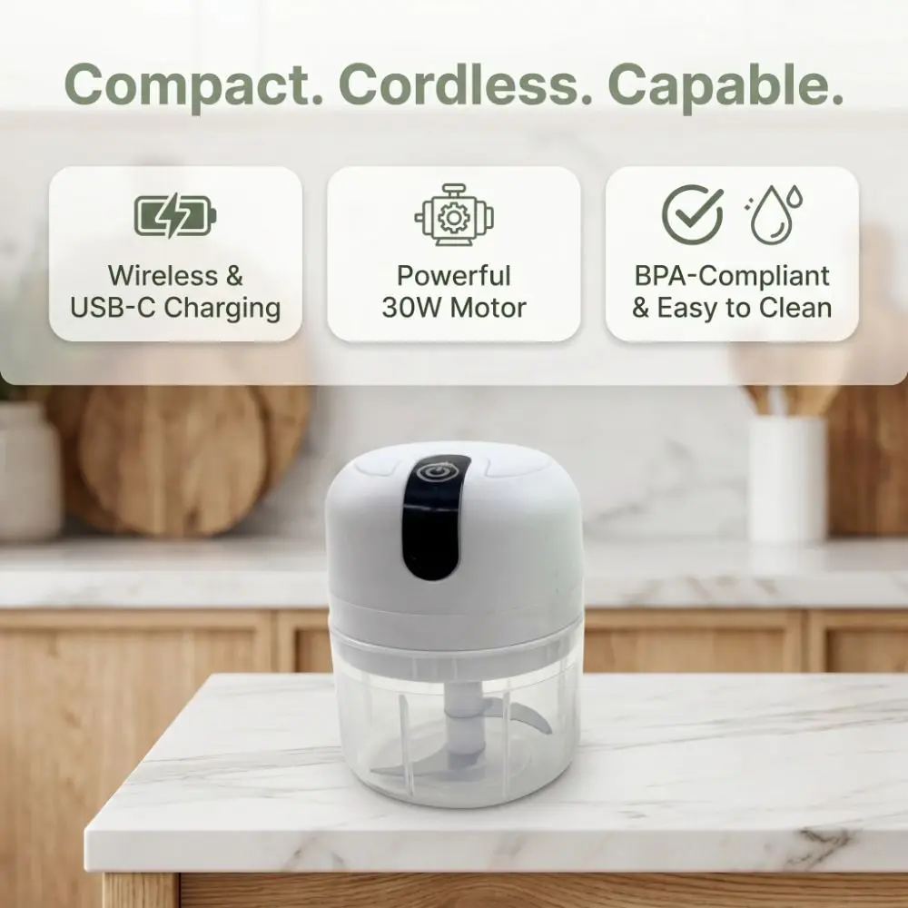 Multi-functional Garlic Masher Portable USB Rechargeable Vegetable Chopper Mini Wireless Electric Grinder Baby Food