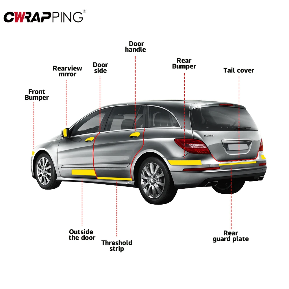 Carbon Fiber Car Sticker DIY Paste Protector Strip Auto Door Sill Side Mirror Anti Scratch Tape Waterproof Cars Protection Film image 5