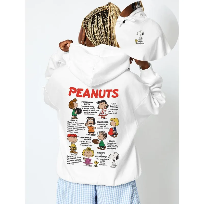 

Autumn Winter Couple’s Snoopy Print Hoodies Men’s Clothing Harajuku Y2K Sweatshirt Oversized Fashion Pullover Cotton Causalwear