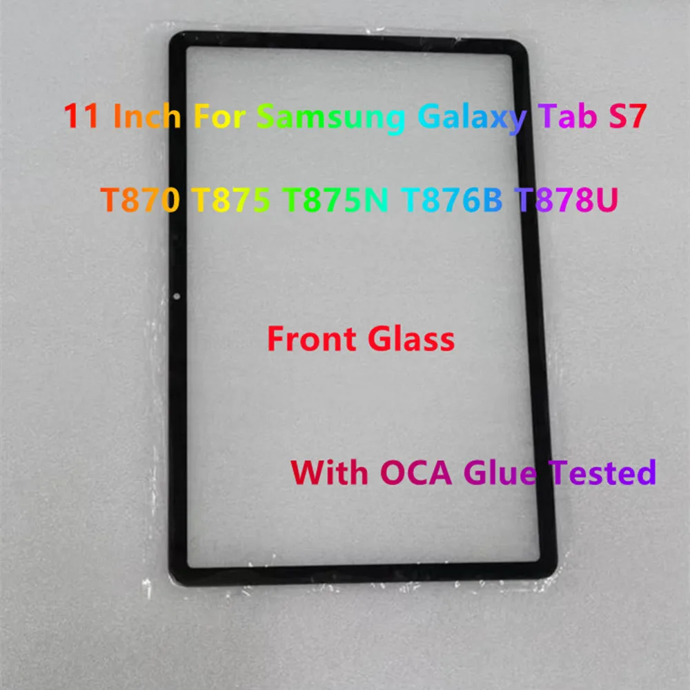 New For Samsung Galaxy Tab S7 SM-T870 SM-T875 T876B T878U T875 T870 Touch Screen LCD Front Outer Glass+Laminated OCA 100% Tested