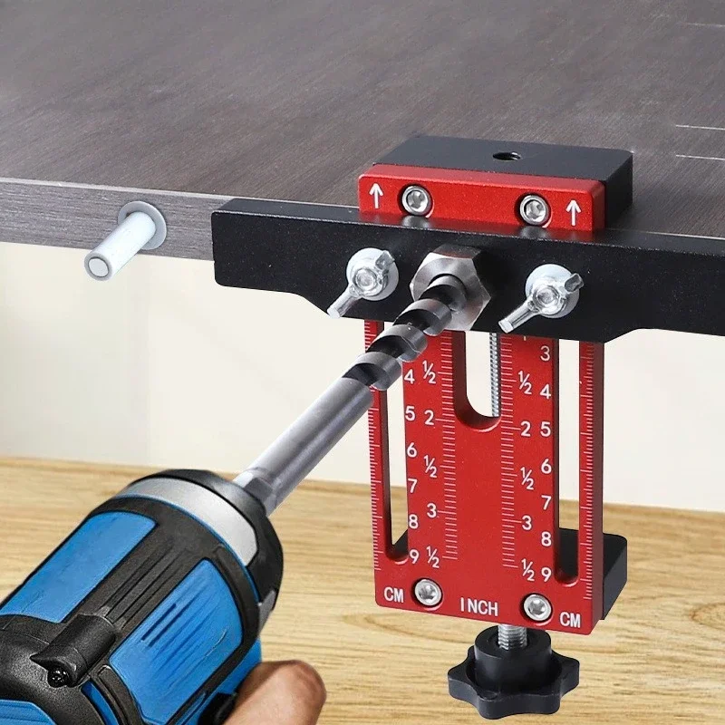 

10mm Rebounder Punched Mounting Jig Carpentry Pocket Doweling Jig Cabinet Door Panel Install Clamp Closet Door Mounting Template
