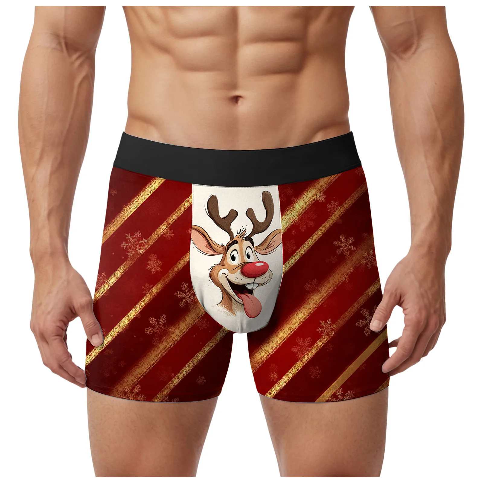 

Удобные мягкие трусы-боксеры с рождественским принтом, мужские рождественские забавные принты, удобные и теплые, уютные, мягкие штаны для праздничной вечеринки