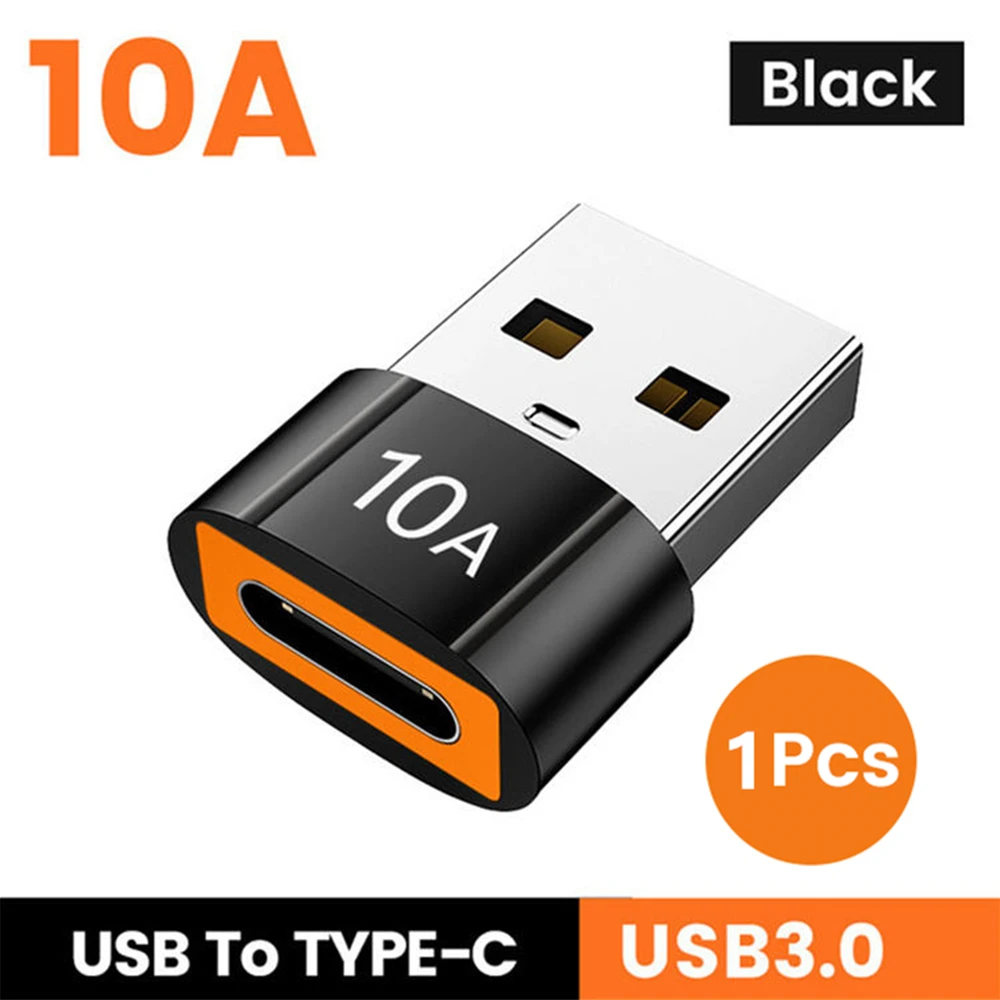 USB 3.0 10A USB-auf-Typ-C-OTG-Konverter, Typ-C-auf-USB-Adapter, USB-Buchse auf USB-C-Stecker, schneller Ladeadapter für Xiaomi Macbook Laptops