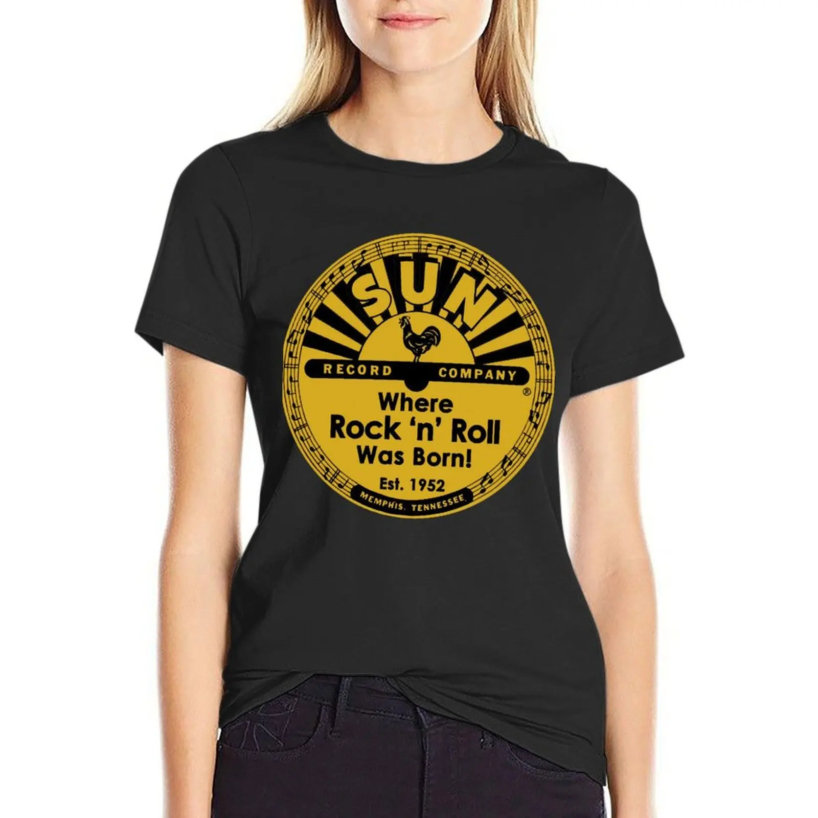 Sun Records Logo Essential T-Shirt summer tops shirts graphic tees plus size tops black t-shirts for Women