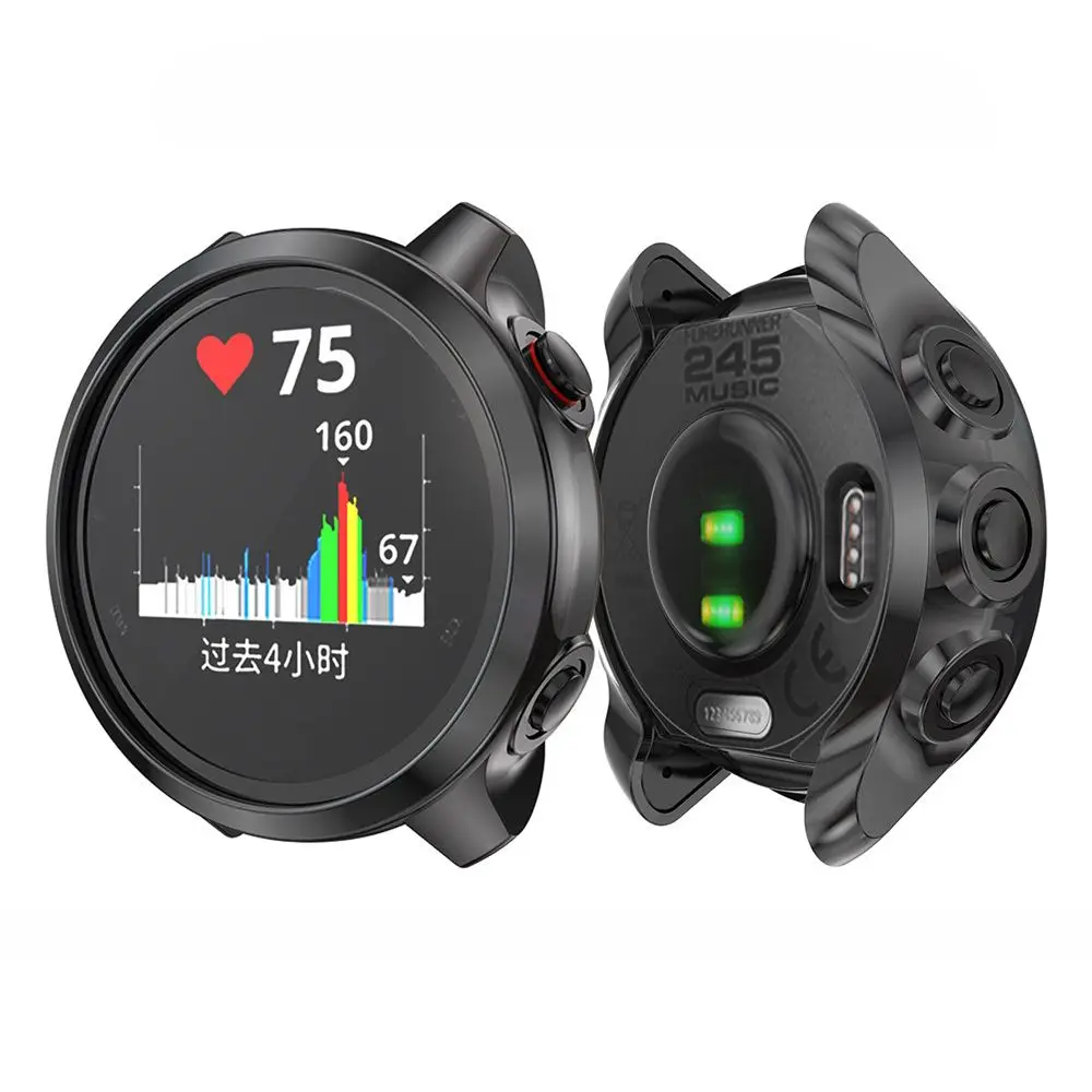 New Shockproof Shell Protective Cover for Garmin Forerunner 245 / 245M TPU Watch Case Screen Protectors