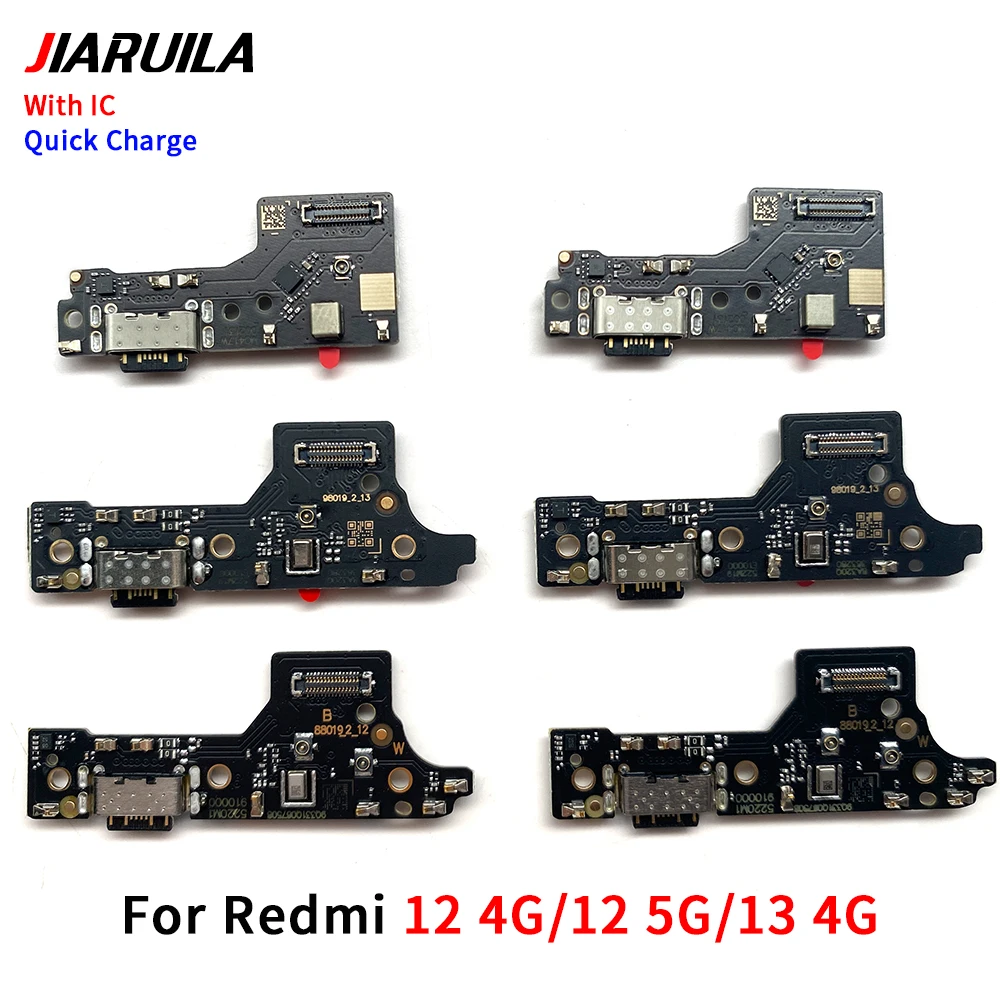 Tested Well Charger Board PCB Flex For Redmi 13 12 4G 5G USB Port Connector Dock Charging Ribbon Cable