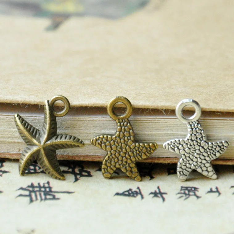 20pcs Charms Starfish 12mm/15mm Antique Making Pendant fit,Vintage Tibetan Bronze Silver Color,DIY Handmade Jewelry