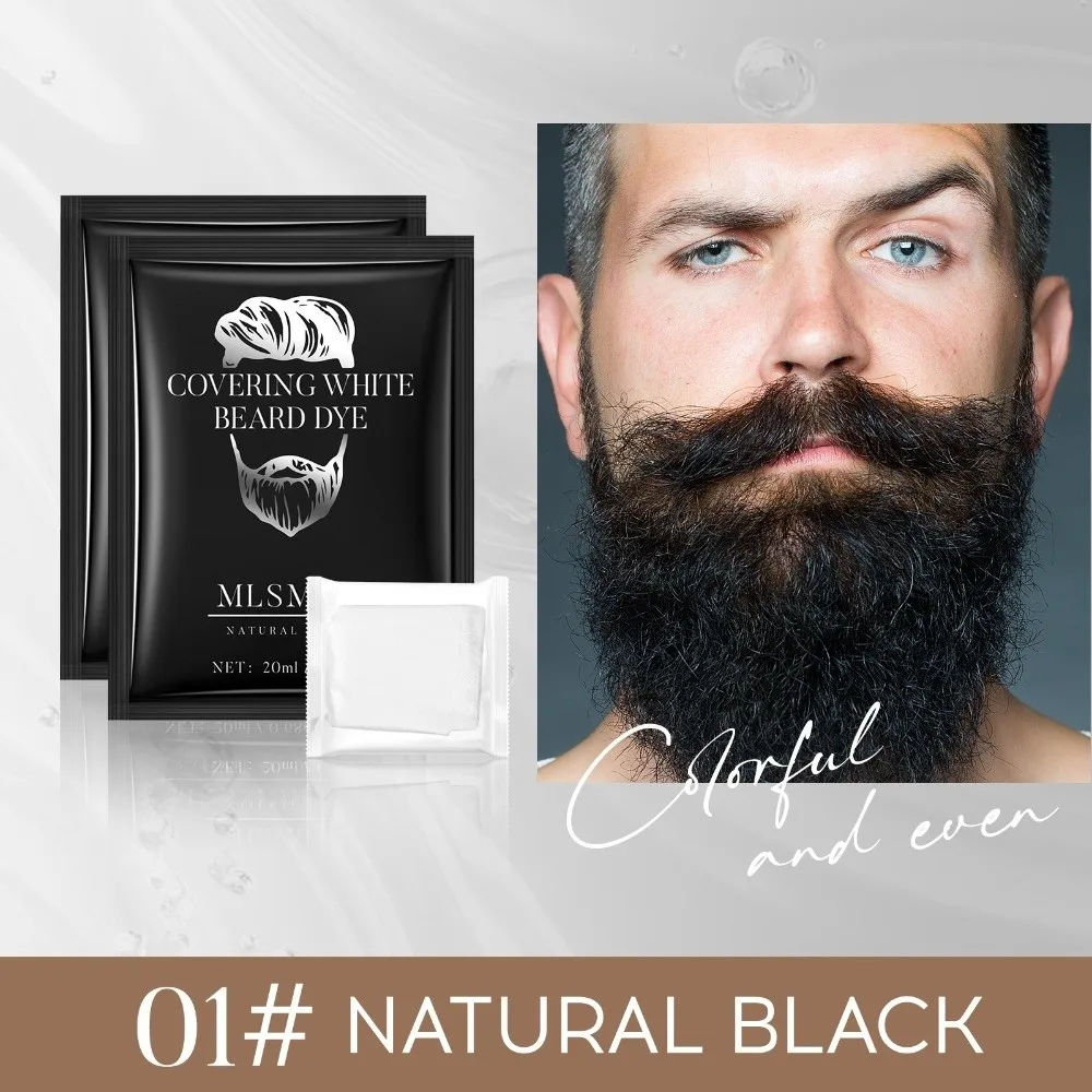 10pcs/Box Beard Tint Instant Blackening Men's Beard Dye DIY Coloring Nature Beard Paint Color Tint Facial Hair Color Men