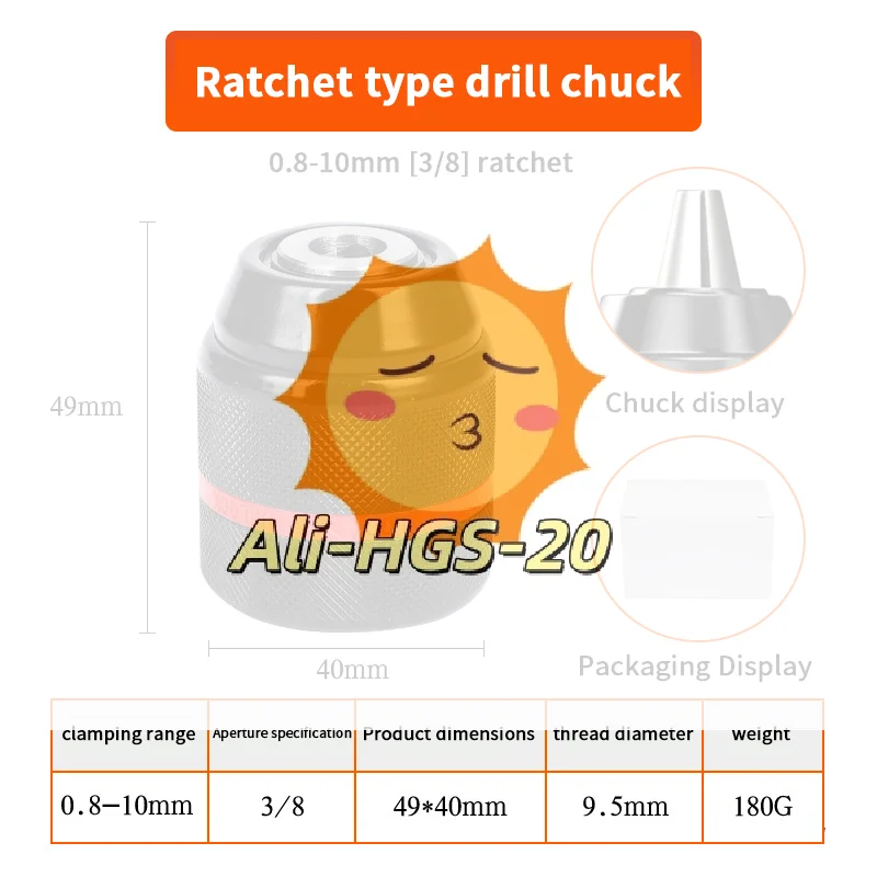 

Keyless Self-Locking Ratchet Chuck - 10/13mm Quick-Change Drill Adapter for Bits, Taps & Sockets