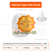 Keyless Self-Locking Ratchet Chuck - 10/13mm Quick-Change Drill Adapter for Bits, Taps & Sockets