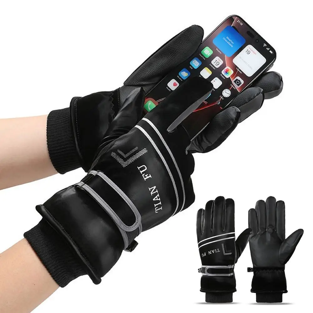 

Fashion Warm Winter Gloves Lining Fleece Thickened Thermal Cycling Gloves Waterproof Windproof Snowboard Ski Gloves Outdoor