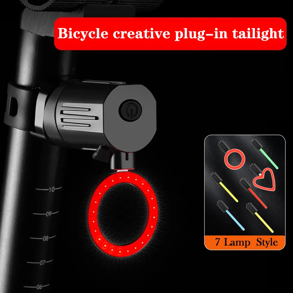 

MTB Taillight USB Rechargeable Mountain Bicycle Rear Lamp 5 Mode Cycling Night Safety Waterproof New Bike Heart Shape Tail Light