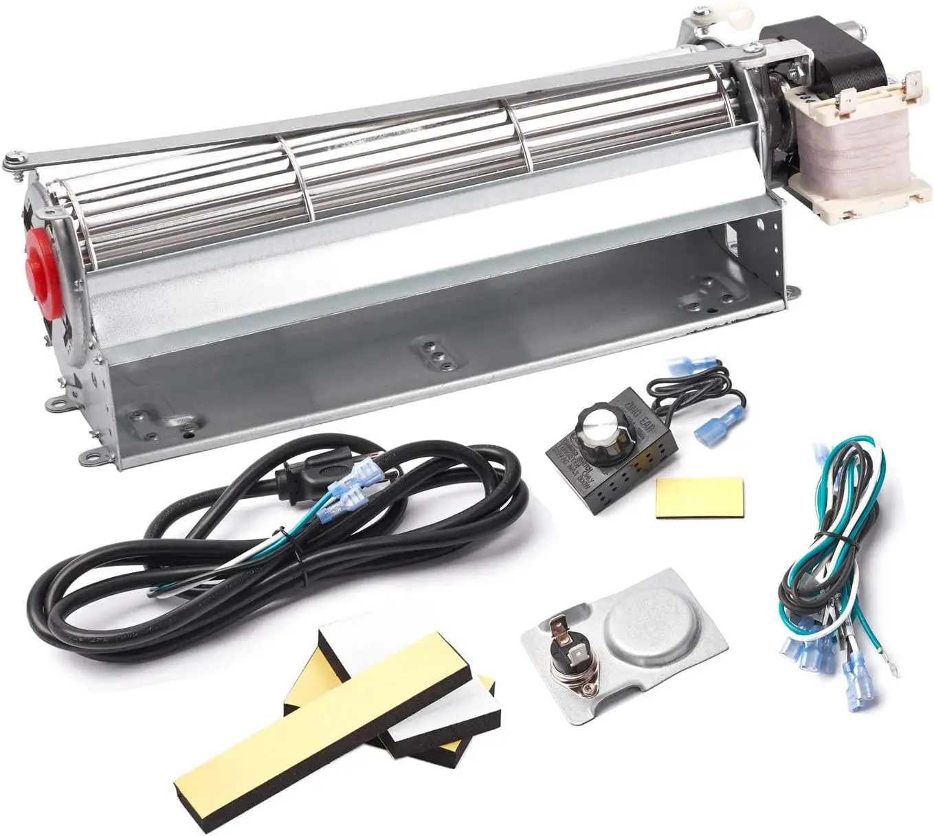 

Universal Fireplace Blower Kit Replacement with Thermostat & Speed Control, 12.5" x 3.73" x 3.23", 130 CFM