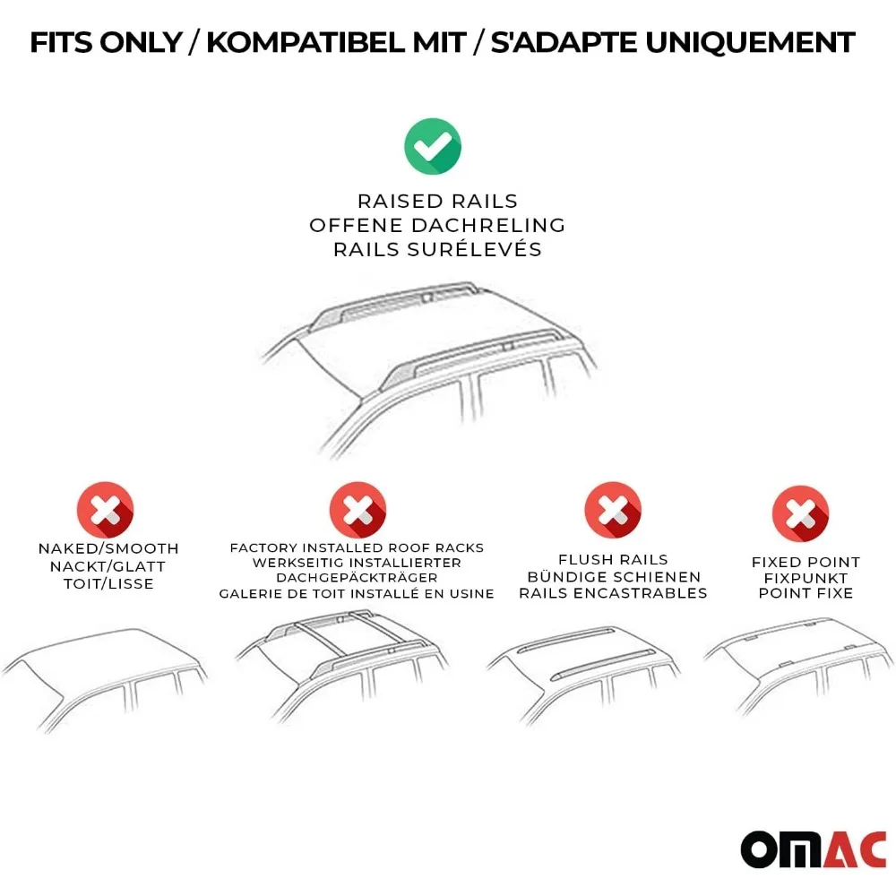 Telescopic Heavy Duty Roof Rack Cross Bars for 2005-2009 Hyundai Tucson, 220Lbs Capacity, Aluminum Silver, Fits Cargo Carriers,