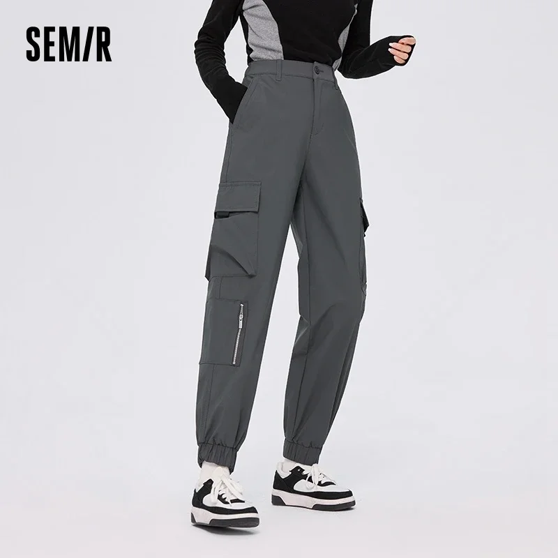 Semir Casual Pants Women Solid Color Overalls Handsome 2023 Winter New Girls' Foot-Bound Jogging and Dancing Pants