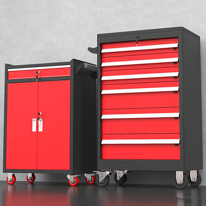 Professional Garage Tool Trolley | Steel Tool Storage Cabinet with Lockable Drawers