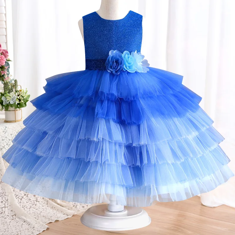 New3-12Yrs Princess Kids Dress for Girls Party Easter Carnival Costume Kids Wedding Dovetail Dress Girl Baby For Elegant Mermaid