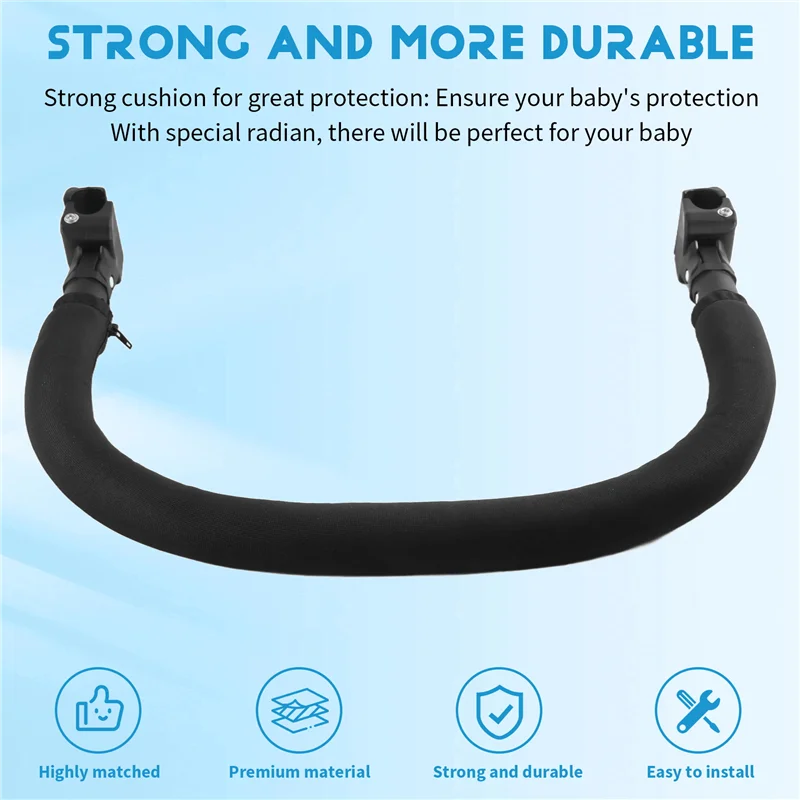 

A04F-Baby Stroller Armrest Bumper Bar Front Guardrail Baby Front Armrest Fence Handlebar Oxford Cloth Pram Pushchair For Yoyo