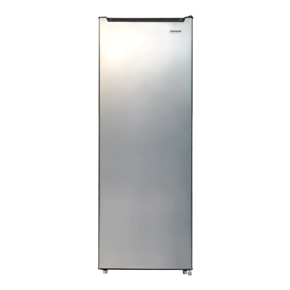 6.5 Cu Ft Upright Freezer Adjustable Temperature Control 6 Wire Shelves Manual Defrost Space Saving Design Platinum Finish