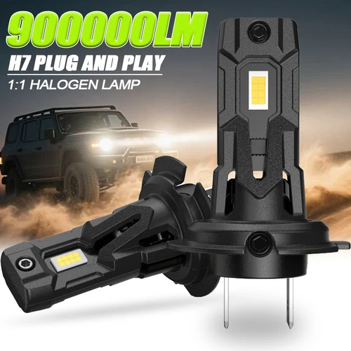 Luces LED CANBUS H7, lámpara halógena 1:1, faro de coche superbrillante con ventilador, 1000W, 6000K, faro Led Turbo blanco, bombillas antiniebla de 12V