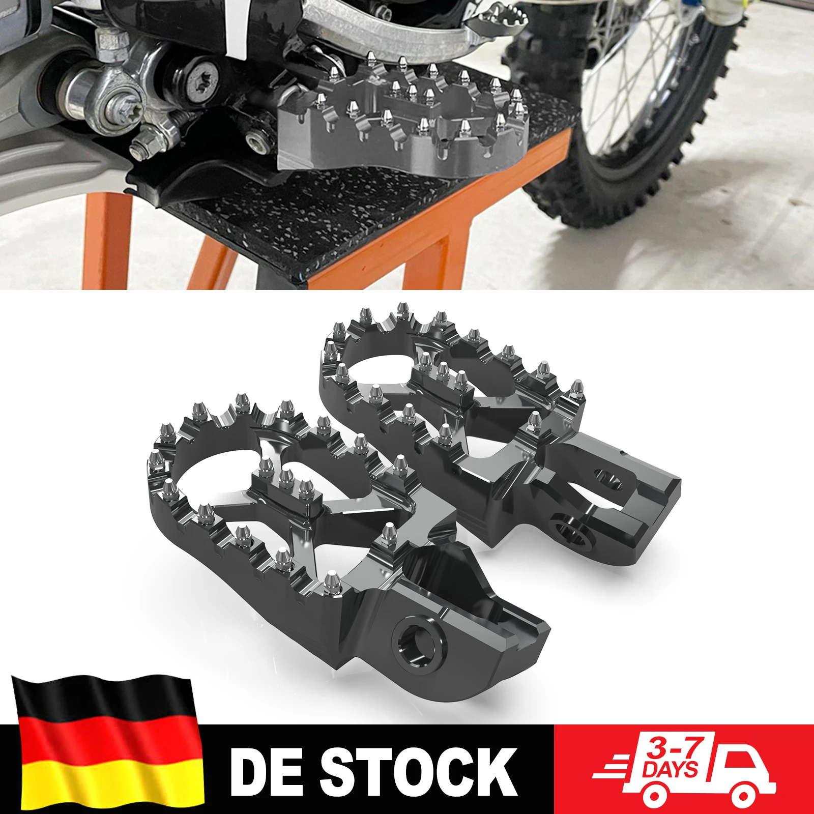 Image of (EU-LAGER) Für KTM EXC 300 EXCF 350 XCW 300, Husqvarna TE 300 FE 450 2017-2023, 57mm Fußrasten für GasGas EC 300