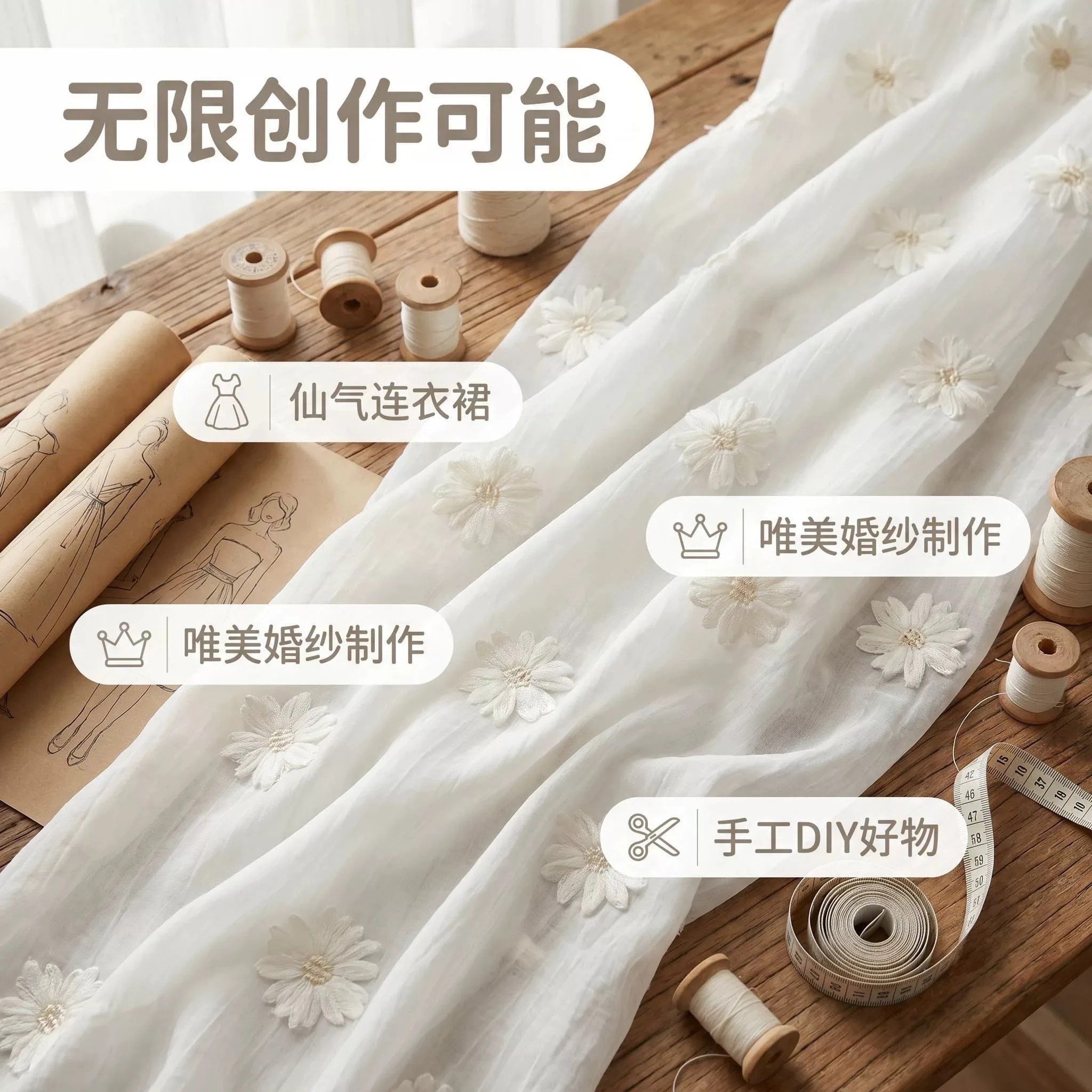 1yard Chiffon yarn micro pleat - Embroidery Daisy review and price