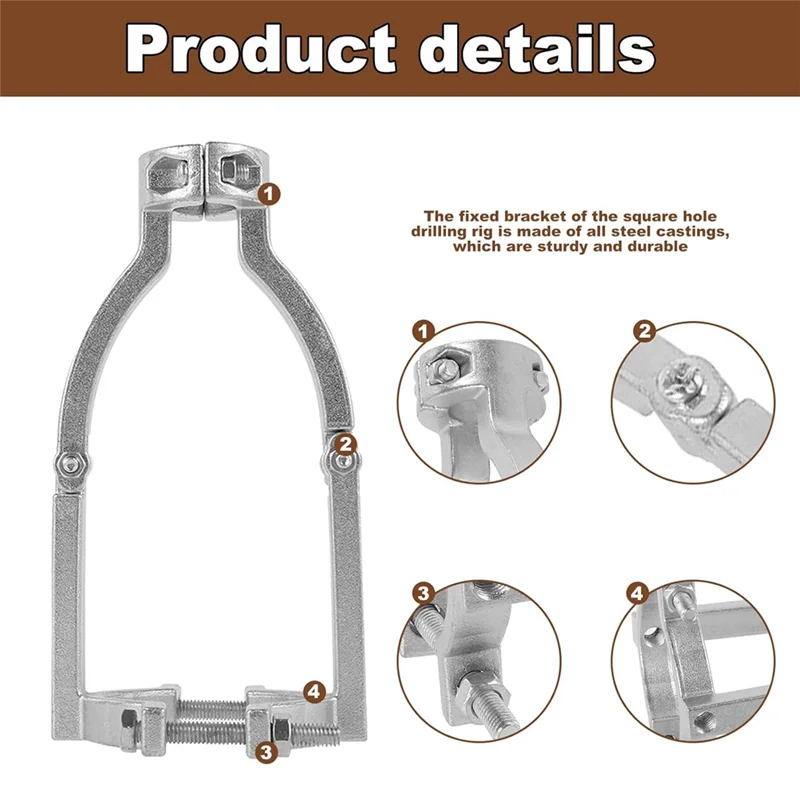 AA63 HOT Square Hole Drill Bit Adapter, Silver Alloy Steel For Drill Press Mortise Machine,For Drill Machines
