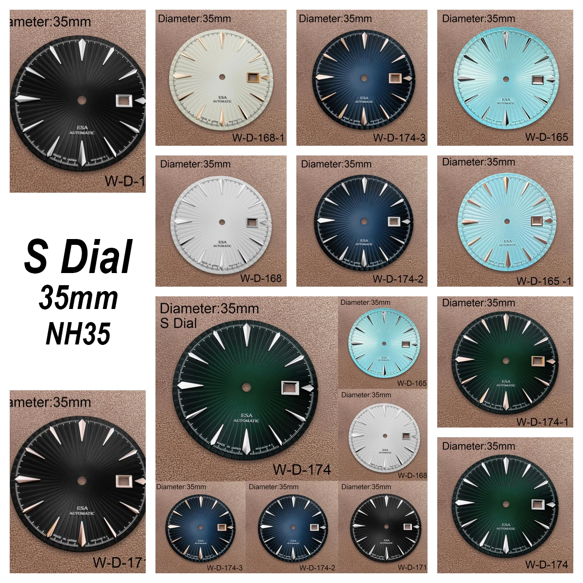 

35mm S Logo Cocktail Dial Suitable For NH35 Japan Automatic Movement High-Quality Gradient Dial Watch Modification Accessories