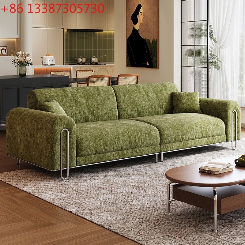 

French Bauhaus sofa retro chenille living room size modern minimalist